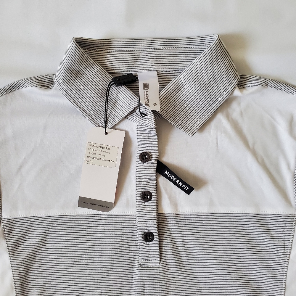 Sporty shirt, Loft8 brand, modern fit, size small, light gray color